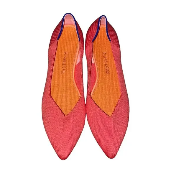 Rothy’s The Point Flats Flame‎ Slip On Ballet Flats Women’s Size 8 - Picture 2 of 6